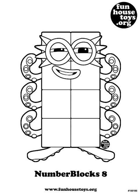 Numberblocks 8 Printable Coloring Page Numberblocks Coloring Pages