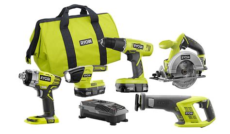 One+ lawn & garden equipment. RYOBI 18V ONE+ Cordless Combo Kit (5-Tool) with (2) 1.3Ah ...