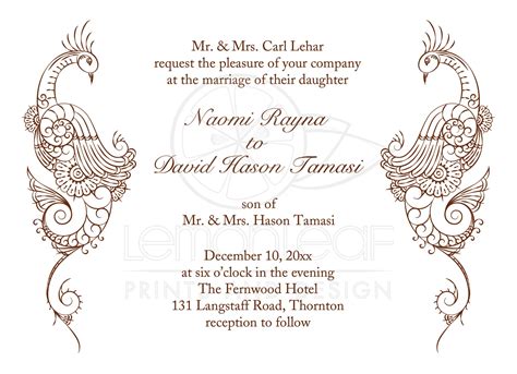 You can keep the design and layout as is, then just edit the text to reflect your event details. Mehendi Invitation Blank Mehndi Invitation Card Template / Mehndi Ceremony Invitations On ...