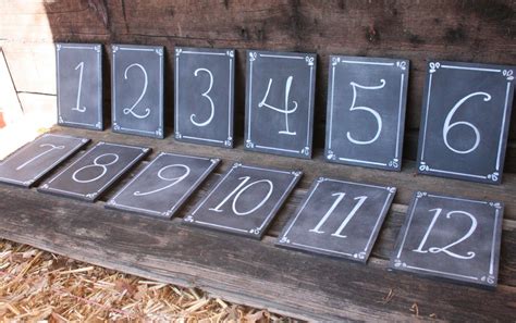 Custom chalkboard set of 12 table numbers. | Custom chalkboard, Custom sign, Custom