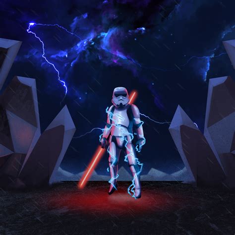 1080x1080 Resolution Stormtrooper With Lightsaber 8k 1080x1080