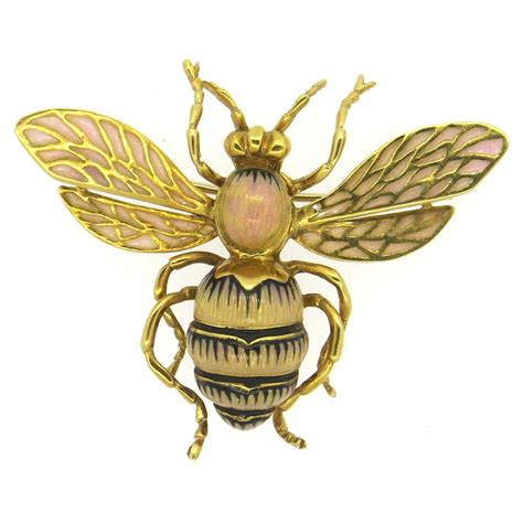 Gold And Enamel Insect Brooch Pin Gold Enamel Jewelry Insects 18k