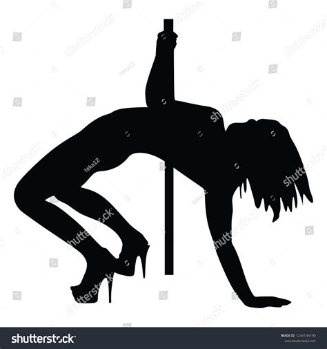 pole dancer sexy women silhouette black stock vector royalty free 1234134190 shutterstock