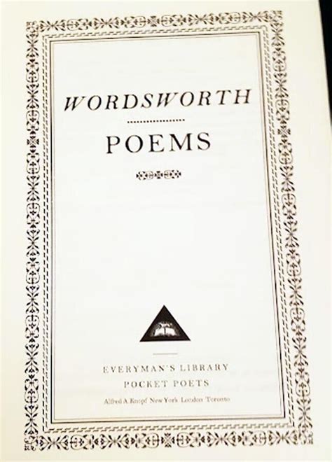 Poems By William Wordsworth Hbk Everyman S Library Pocket Poets Ed Very Good Ebay