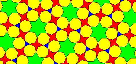 Tessellation Featuring Regular Heptagons And Triangles As Well As Four