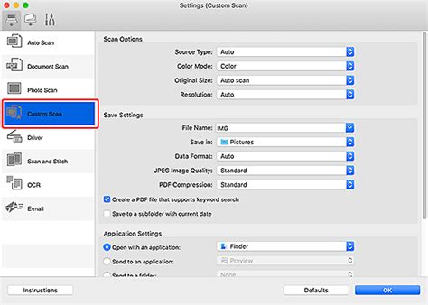 Click document scan on the (scanning from a computer) tab to display the settings (document scan) dialog box. Canon : Manuals : IJ Scan Utility Lite : Scanning Multiple ...