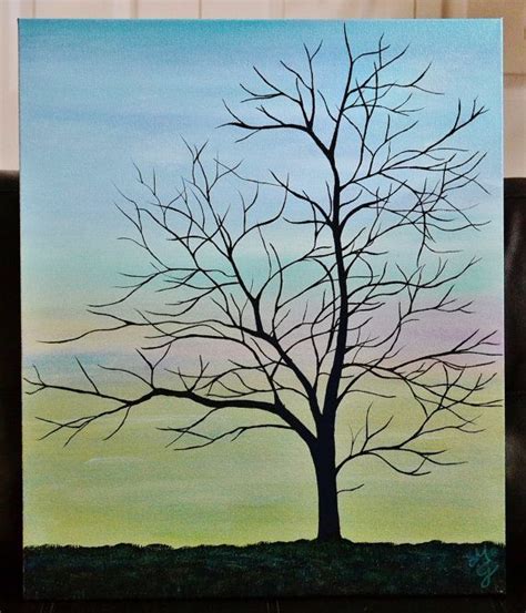 30 Easy Tree Painting Ideas For Beginners Easy Landscape Painting