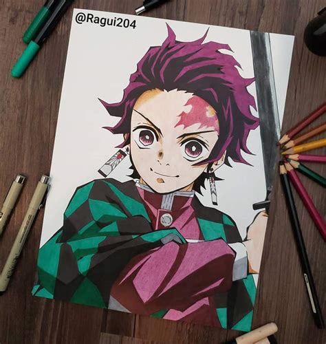 Tanjiro Kamado Draw Anime Character Drawing Anime Sketch Anime Drawings