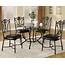 Clear Glass Top & Dark Metal Base Traditional 5Pc Dining Set