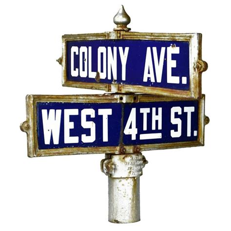 Vintage Municipal Street Sign Co Nyc Porcelain West 4th St And Colony