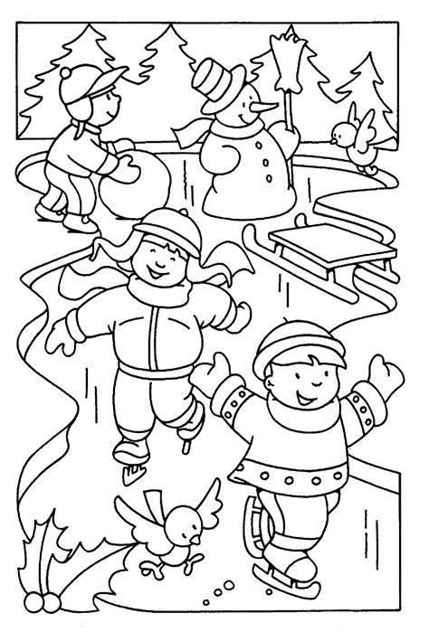 Zimowe Zabawy Kolorowanki Dla Dzieci Kolorowanki Do Wydrukowania