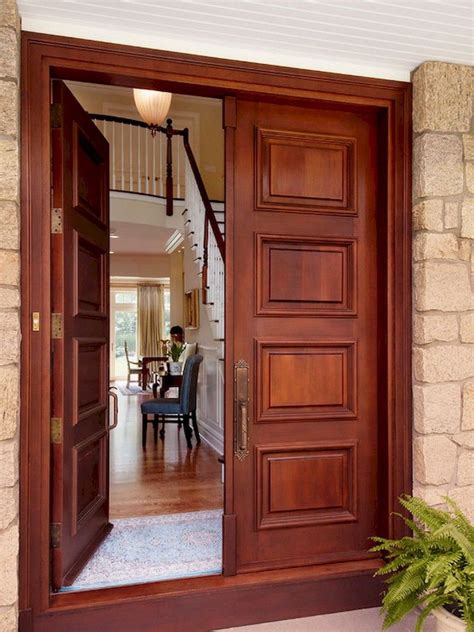 51 Marvelous Traditional Front Door Design Ideas Wooden Double Front