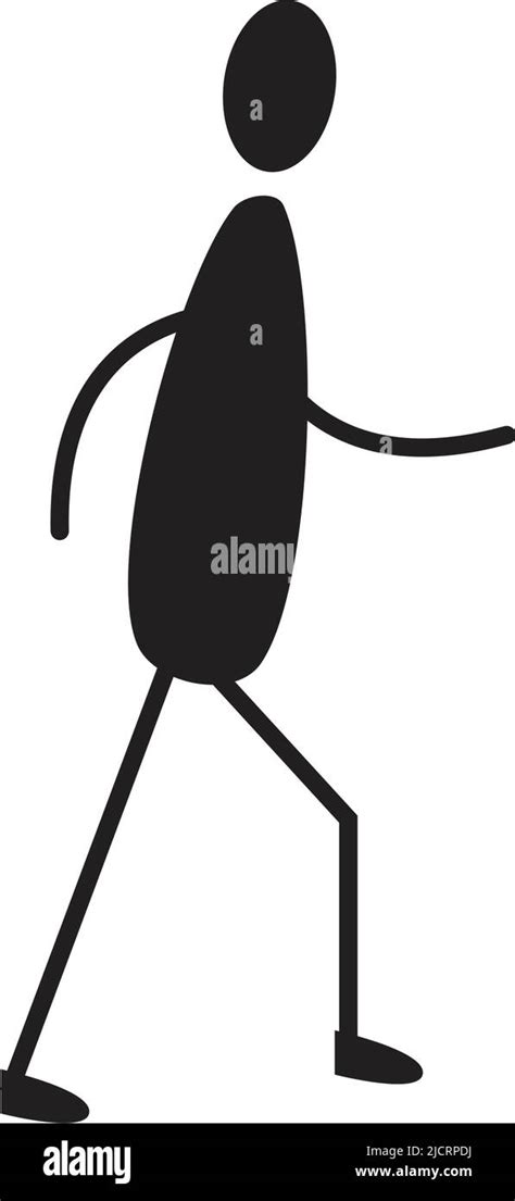 Stickman Figure Walking Symbol Person Illustration In A Glyph Sketch