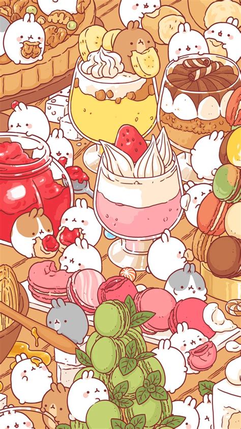 Cartoon wallpaper kawaii background cute drawings kawaii molang wallpaper pattern wallpaper cute patterns wallpaper. So fudging adorable! | Molang wallpaper, Kawaii drawings ...