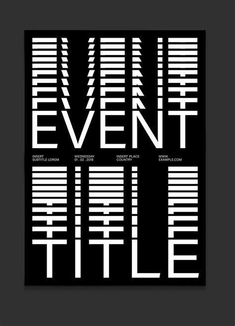 Black And White Poster Layout With Stacked Text Buy This Stock