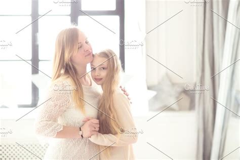 beautiful blond mom and daughter high quality people images ~ creative market