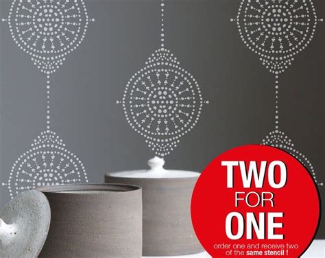 Moroccan Double Large Wall Stencil Pattern Moroccan Stencil And