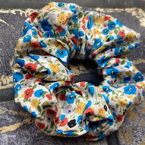 Handmade Flower Hair Scrunchies Etsy Uk