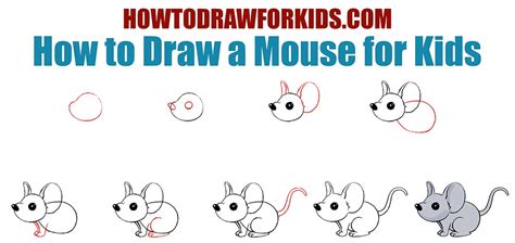 How To Draw A Mouse For Kids Easy Drawing Tutorial
