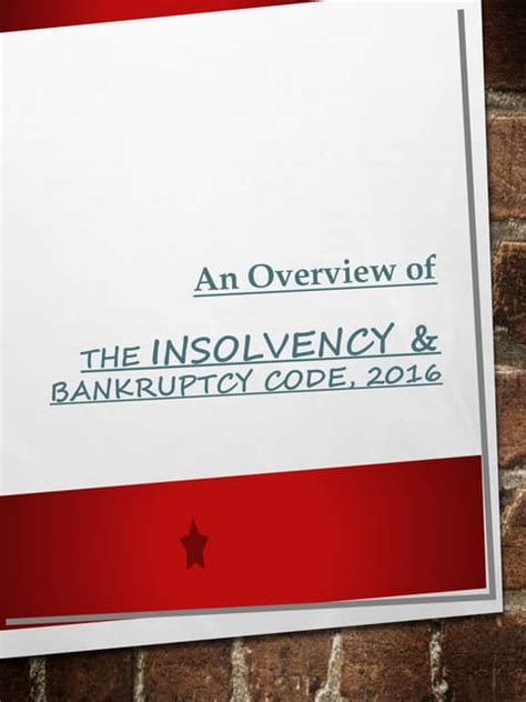 Insolvency And Bankruptcy Code An Overview Pdf