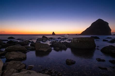 Pacific Ocean At Sunset Stones And Rocks Landscape Beautiful Sunset