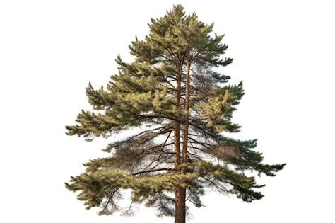 Premium Ai Image Realistic Pine Tree On White Background Highly Detailed