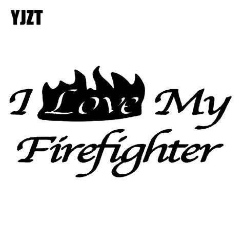 Yjzt 18x9cm Fashion I Love My Firefighter Decals Car Window Sticker