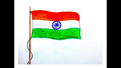 Indian National Flag Drawing Kids Indian Kid Flag India Vector Stock