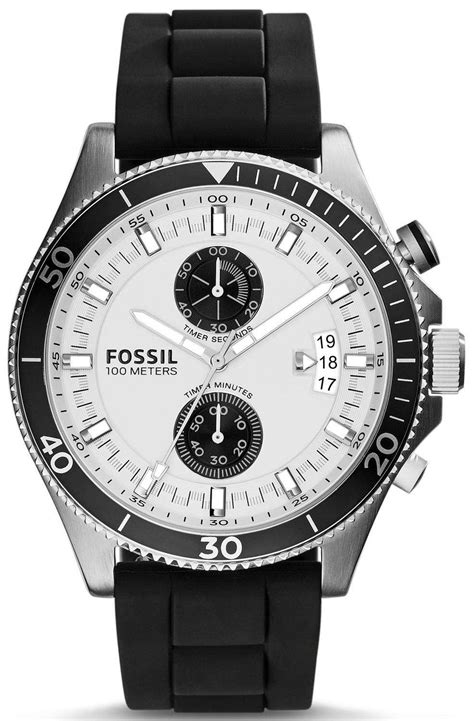 Bought a generic leather strap on amazon for a more vintage look: Fossil Wakefield Chronograph Black Silicone Strap CH2933 ...
