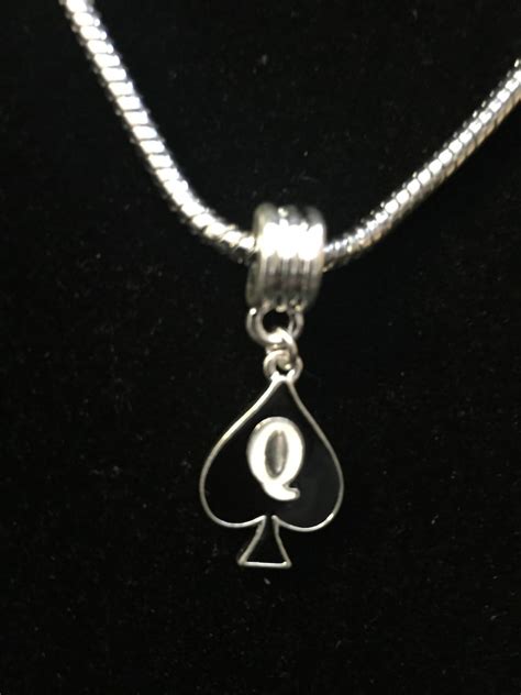 official qos brand queen of spades euro anklet or necklace etsy