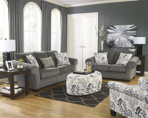 Makonnen Charcoal Sofa And Loveseat With Images Charcoal Living