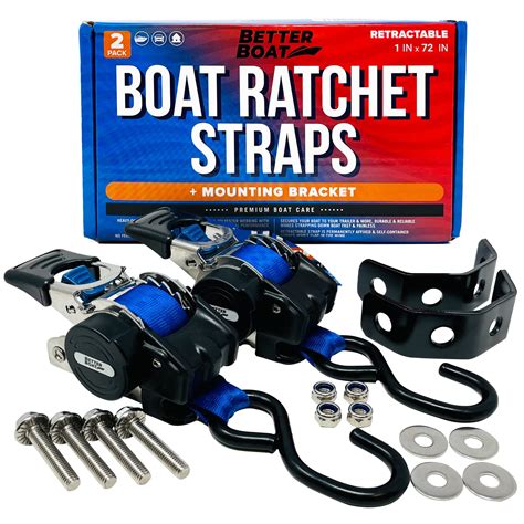 Buy Stainless Steel Retractable Ratchet Straps Heavy Duty Set 2 Transom