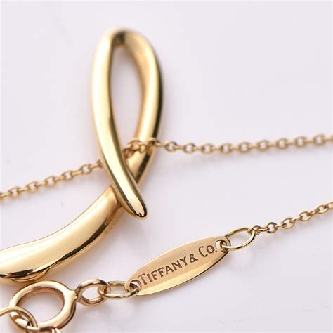 Tiffany And Co 18k Yellow Gold Elsa Peretti Letter L Pendant Necklace