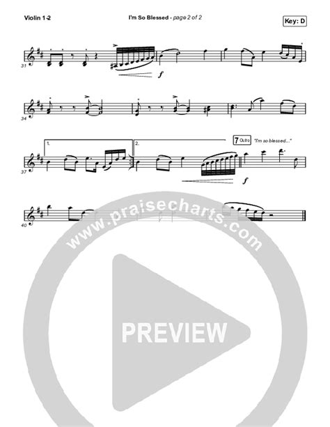 I M So Blessed Violin Sheet Music PDF CAIN PraiseCharts