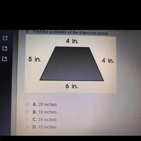 Find The Perimeter Of The Trapezoid Below