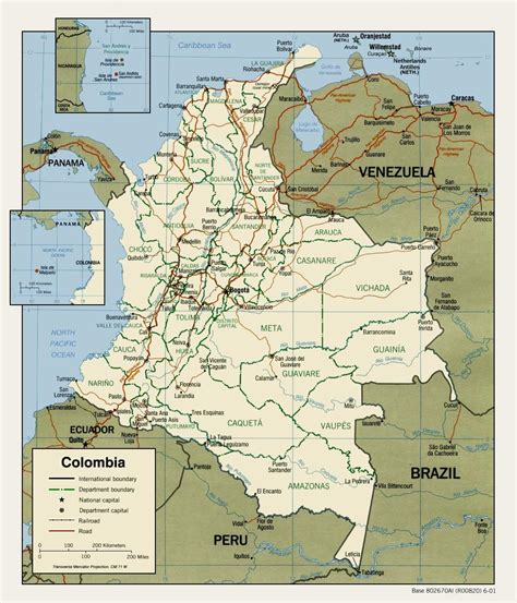 Colombia Political Map 2001