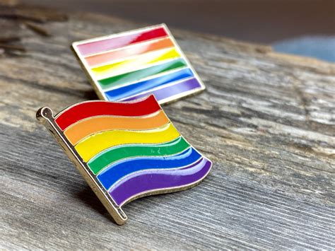 pride pin rainbow flag pin gay pride lgbtq etsy