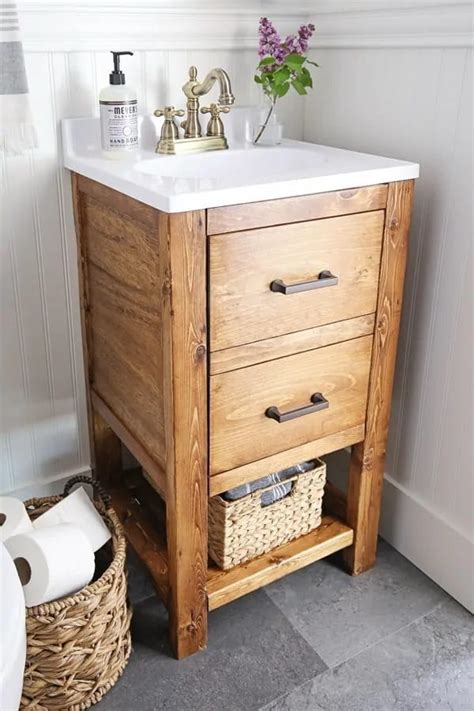 Durably built with 2 shaker style doors and 1 full extension drawer, the cabinet is. 27 Homemade Bathroom Vanity/Cabinet Plans You Can DIY Easily