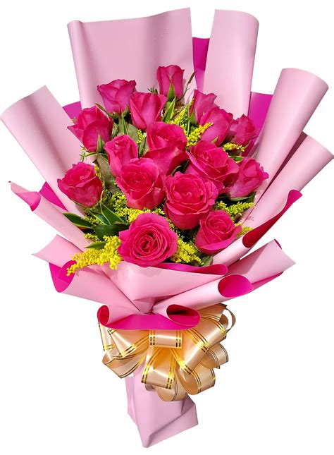 Buy 12 Pieces Pink Roses Bouquet To Philippines