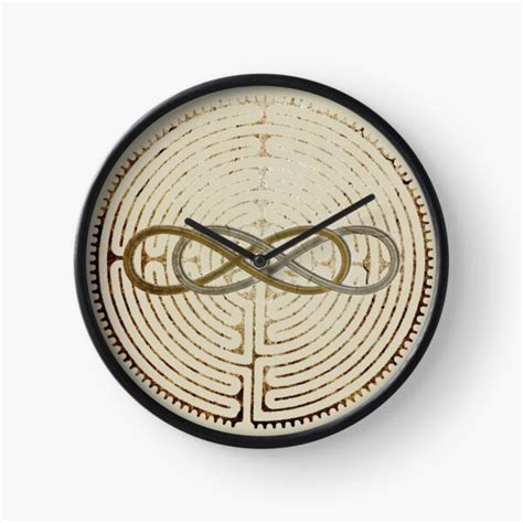 Lemniscate Double Infinity On Labyrinth Chartres Antique Metal Clock