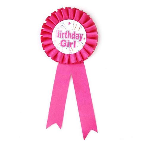 1pc Pink Girl Birthday Badges Girl Letter Print Badges Lovely Pin On