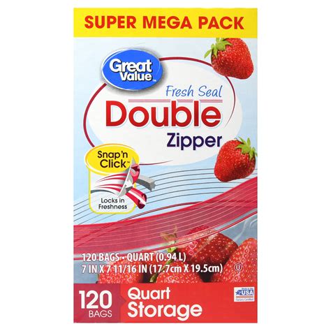 Great Value Zipper Square Snack Bags 200 Count