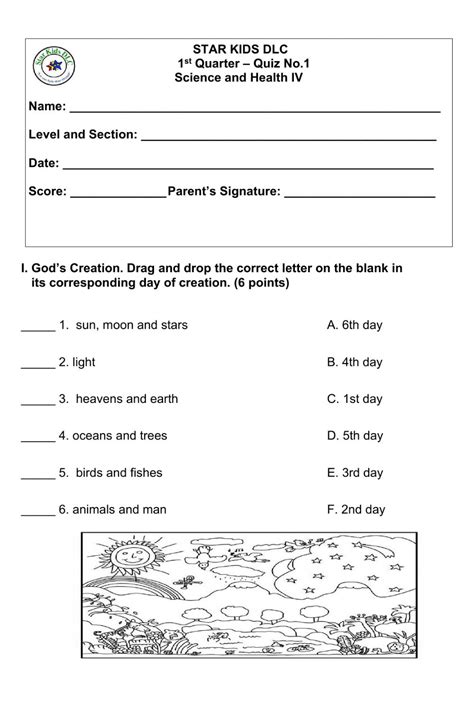 A worksheet about science and technology. 1st. Qtr. Quiz No. 1 Science - Grade 4 worksheet