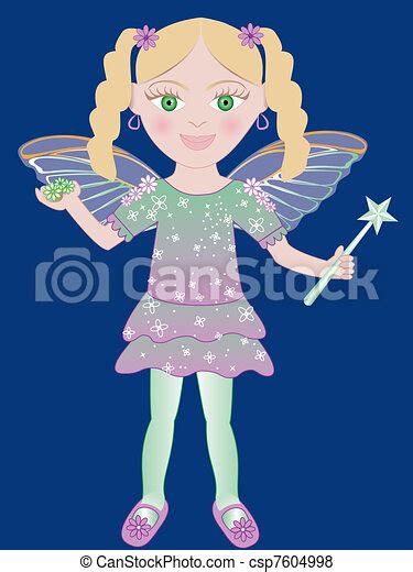 Fairy Little Costume Vector Of Cute Little Fairy Woman With Wand And