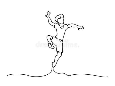 Happy Jumping Children Continuous Line Drawing Stock Illustrations 58