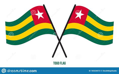 Togo Flag Waving Vector Illustration On White Background Togo National