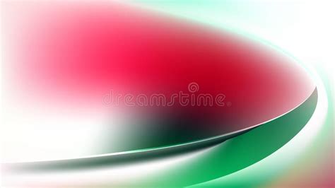 Abstract Glowing Red Green And White Wave Background Vector Stock