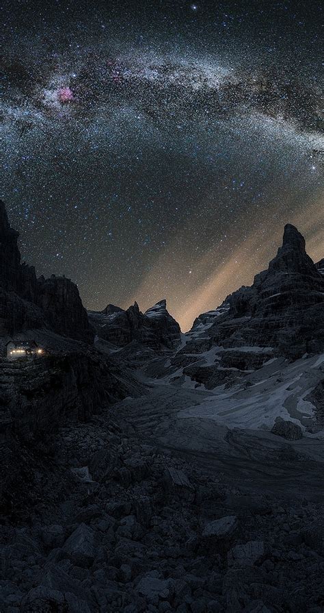1080x2040 Dolomites Mountains Milky Way 1080x2040 Resolution Wallpaper