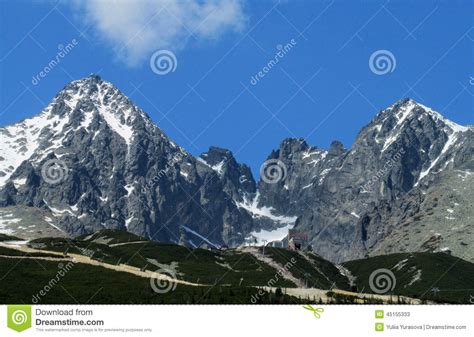 Rocky Peaks Of Tatra Mountains Covered With Snow Stock Image Image Of