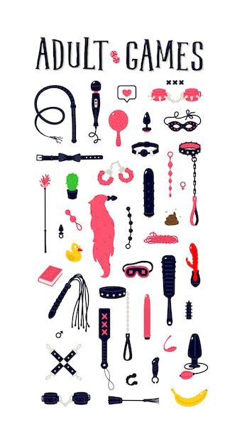 Premium Vector Illustrations And Icons Of Sex Toys Toys For Adults A Pattern Of Pleasure
